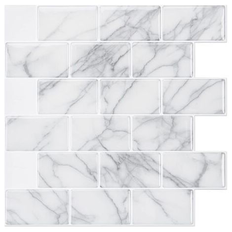 BUNTHAUS Carrelage autocollant 3D pour dosseret de cuisine, salle de bain et salon, 12\\\