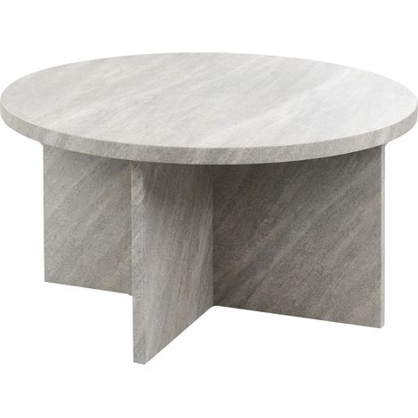 Mesa de centro de estilo moderno 80 x 80 cm efecto piedra en color gris Stanton (1/5)