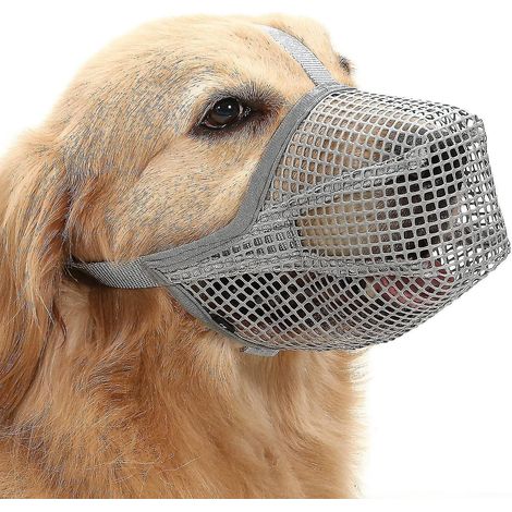Hundemaulkorb mit verstellbaren Riemen, weiches, netzüberzogenes Maulkorbgewebe für kleine, mittlere und große Hunde [kostenlos] - XS - Grau