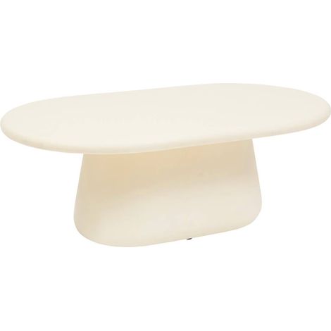 Table basse ovale coloris ivoire - Longueur 110 x largeur 65 x Hauteur 40 cm