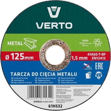 Disco da taglio per metalli 125 x 1,5 x 22,2 mm