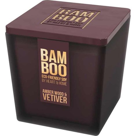 Grande bougie heart and home bambou bois ambre et vétiver (1/3)