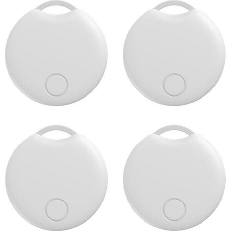 Localizzatore Bluetooth per animali domestici, adatto per rintracciare bagagli, chiavi, portafogli, compatibile con Apple Dov'è, bianco, confezione da 4 (1/5)