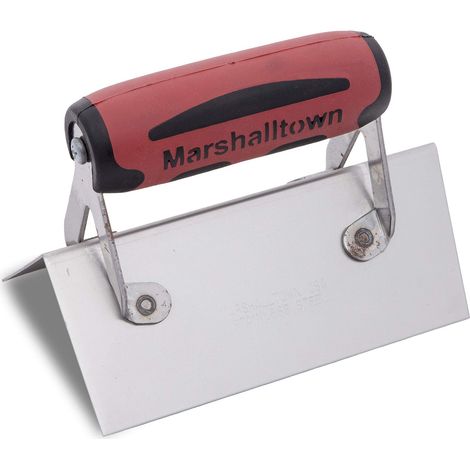 Cazzuola ad angolo esterno Marshalltown con manico in Durasoft, cazzuola ad angolo in acciaio inox, dimensioni cazzuola: 152x64 mm, angolo angolare (1/3)