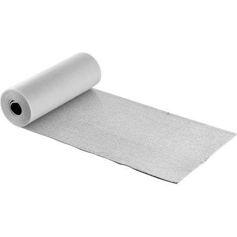 Rouleau d'isolation réfléchissant, kit thermique pour porte de garage 2 voitures, 6mm, 5,49m x 0,61m, 4 rouleaux, film aluminium avec mousse EPE, barrière radiante, film PE blanc. (1/5)