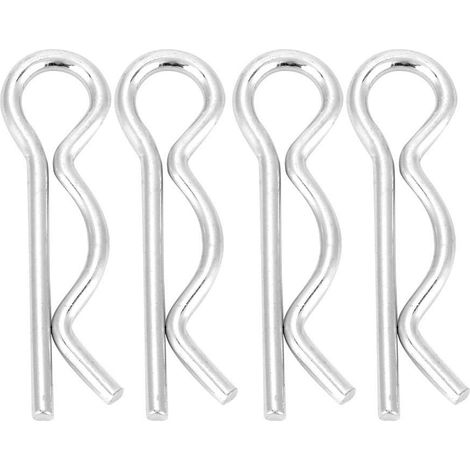 Perno di fissaggio R, perno di ritegno, clip di fissaggio zincata lucida (2,545 mm, 10 pezzi).
