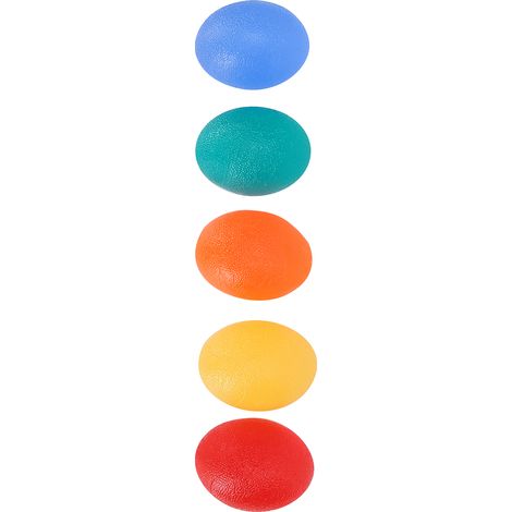 Lot de 5 balles de musculation en silicone pour les doigts et les mains, idéales pour l'entraînement et le renforcement musculaire. (1/5)