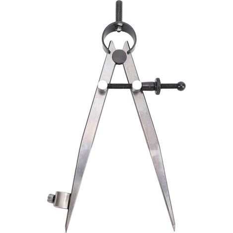 Compas à rainurer en cuir de 15 cm avec porte-crayon, compas à ressort à espacement réglable, compas à ailettes pour le dessin technique du bois