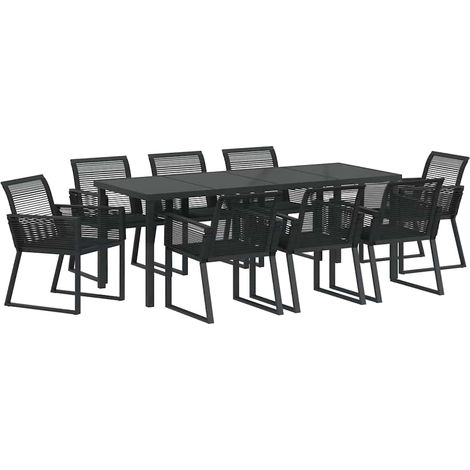 Maison Exclusive - Set da Pranzo per Giardino 9 pcs Nero