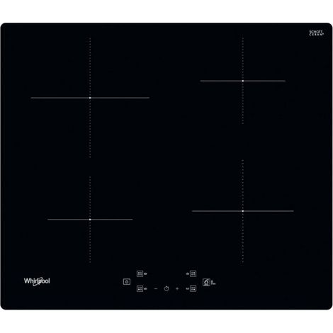 Whirlpool – Plaque induction 4 foyers/boosters 7200 W – Largeur 60 cm – Foyer principal 21 cm – 6eme Sens fonctions automatiques