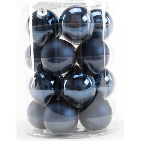 TrendLine Weihnachtskugeln aus Glas Ø60mm nachtblau 20Stk Christbaumkugeln Xmas (1/3)