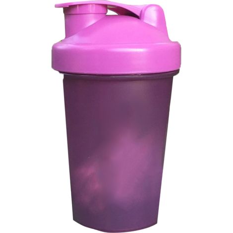 Shaker en PP 500ml violet avec bille inox pour mélange protéines, gourde mixeur sport. (1/5)