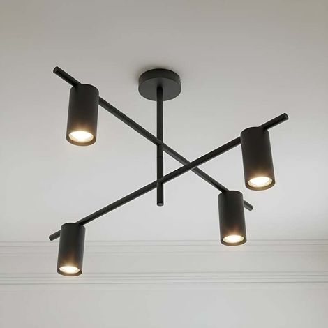 [GEBRAUCHT] B-Ware Lindby Marilou Deckenleuchte schwarz 4-flammig Ø 70cm dimmbar 10W GU10 (1/2)