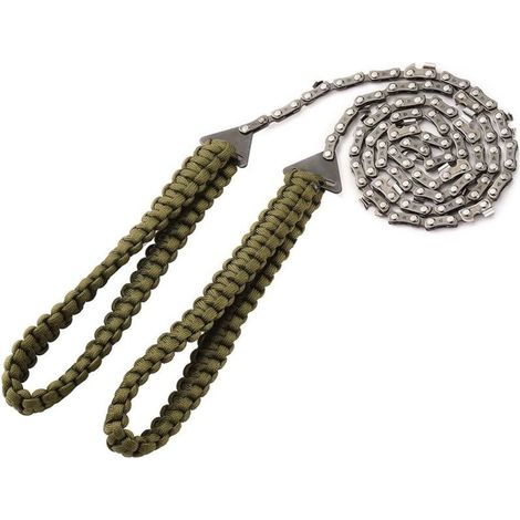 Portatif Tronçonneuse Scie à Main avec poignées de Corde Parachute Multifonction Trousse en Nylon, Câble Scie pour la Survie Gear, Le Camping (1/4)