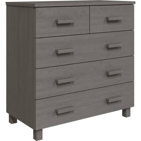 Sideboard HAMAR Light Grey 79x40x80 cm Solid Wood Pine vidaXL (1/5)