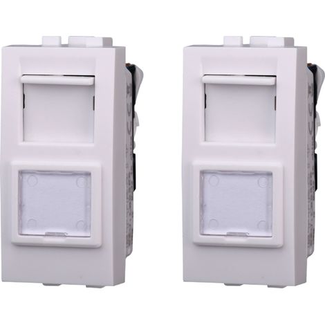 gloca Set 2 Connettore RJ45 CAT6 Compatibili Living (Bianco) (1/4)