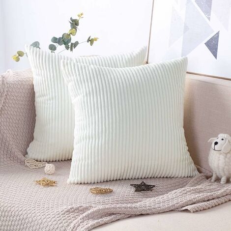 Housse De Coussin - Velours Côtelé - Pour Canapé Et Décoration Intérieure - 45 x 45 cm - Lot De 2 (1/5)