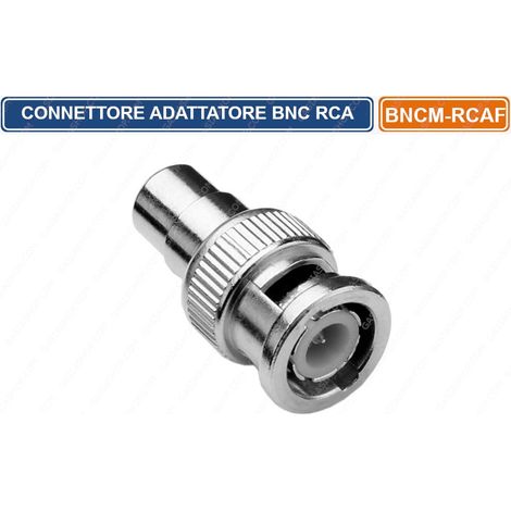 CONNETTORE ADATTATORE BNC SPINA MASCHIO RCA FEMMINA CCTV DVR