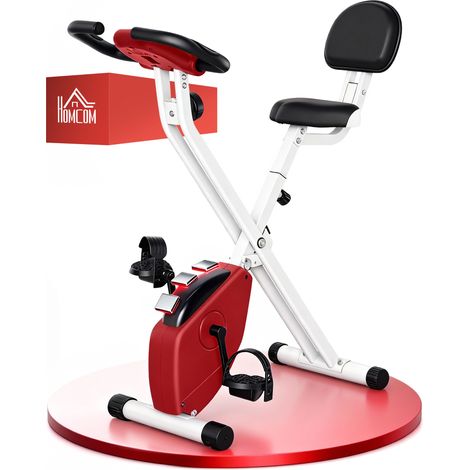 Homcom – Vélo d'appartement pliable avec écran LCD – 8 niveaux de résistance magnétique – Charge max 110 Kg – Guidon ergonomique – Dimensions 43x97x109 cm