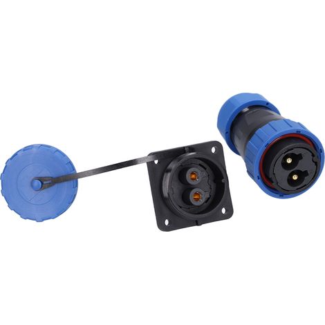 Connecteur étanche, carré 4 broches, prise d'alimentation aéronautique IP68, 250 V 45 A, pour câbles et fils, broches LP282. (1/5)