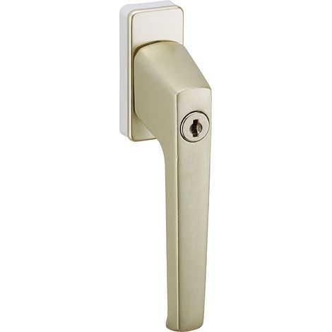 Maniglia con chiave, a leva, alluminio, per finestra, infissi, quadro 7mm, argento, 2 chiavi - THIRARD