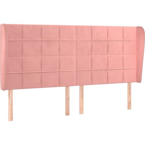 Maison Exclusive - Kopfteil mit Ohren Rosa 183x23x118/128 cm Samt (1/5)