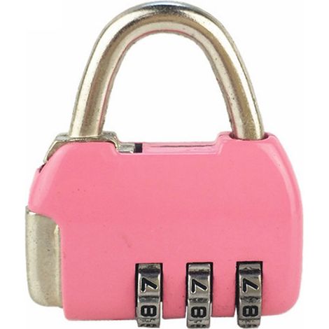 Ortviai Cadenas à Combinaison 3 Digits en Alliage de Zinc Rose pour Valises