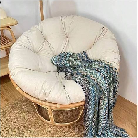 Dickes und schlichtes rundes Polsterkissen für Stühle, Böden und Gärten (Beige 70X70cm)