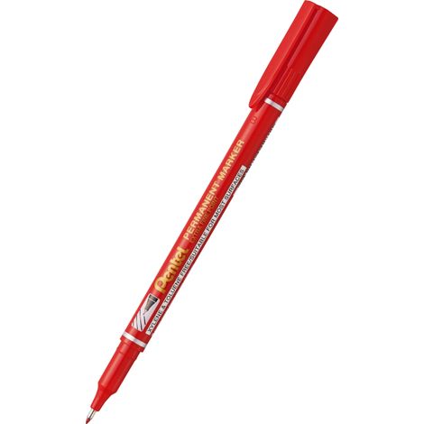 Rotulador Pentel NF450-B para CD, punta de 0,6-1 mm, color rojo.