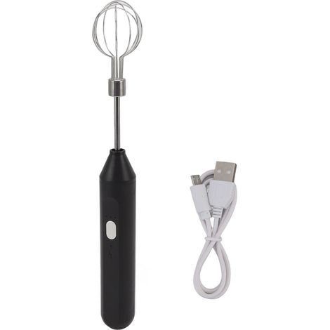 Electric Hand Mixer Three Different Speeds Battery Powered Handheld Milk Frother for Home Baking Black