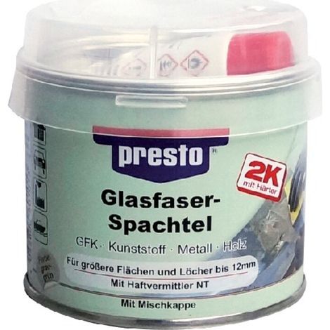 2K-Glasfaserspachtel prestolith® ext.grau-grün,Härter rot 250g Dose PRESTO (1/5)