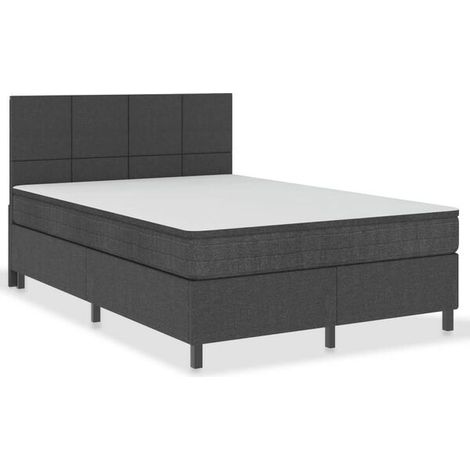 Cadre de lit en tissu gris foncé, 140 x 200 cm (1/5)