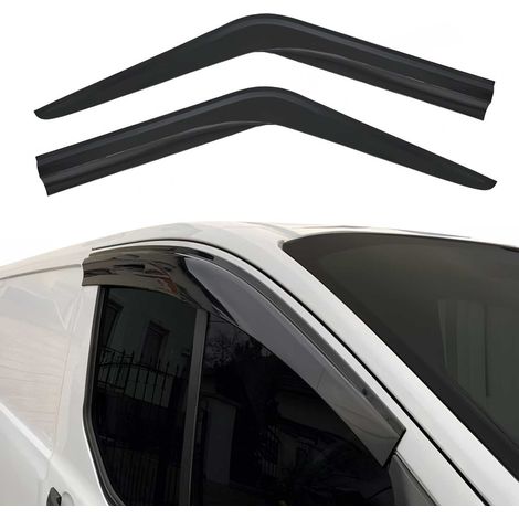 OMAC 2X Windabweiser Regenabweiser kompatibel mit Ford Transit 2000-2014 Acryl Dunkel