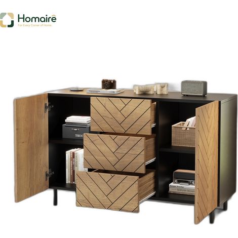 Flur- Garderobenschrank natur aus Spanplatte und Polyester 120 x 40 x 76 cm HOMAIRE (1/5)