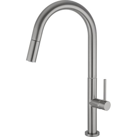 Grifo de cocina acero cepillado monomando Éufrates de Valaz (1/2)