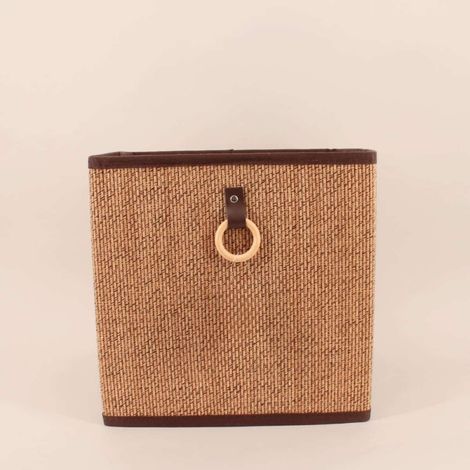 Cube de rangement en bambou tressé 31x31x31cm (1/5)
