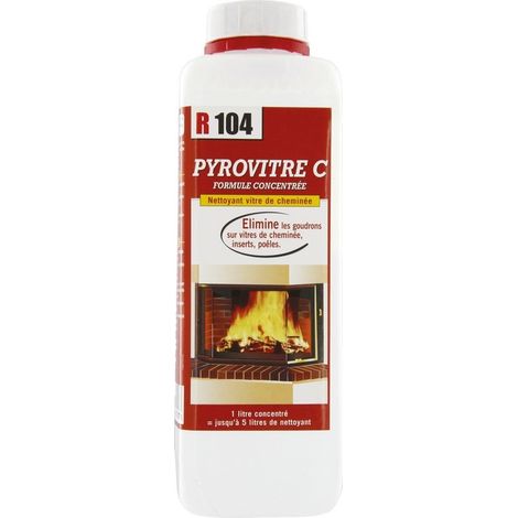 Nettoyant vitre pyrovitre c 1l – Élimine goudrons sur vitres de cheminée et poêle – Pour usage professionnel (1/4)