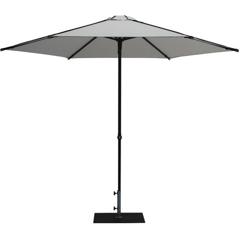 Ombrellone da Giardino Ø3 m Palo Ø38 mm in Alluminio Tessuto Dralon Acrilico Border Bianco (1/5)