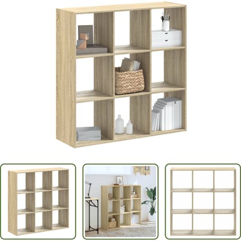 Rangement bureau - Bibliothèque chêne sonoma 102x32x102 cm bois d'ingénierie (1/5)
