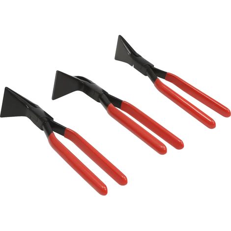 Pince à tôle pliée, ensemble de 3 pièces, design ergonomique, Rouge (1/2)