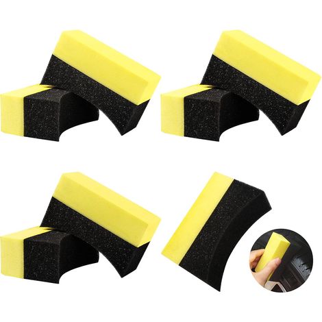 EASYCOMFORT Éponge de Nettoyage de Voiture 7 Pcs Éponge de Lavage de Pneu de Voiture Incurvée Brosse de Bord de Voiture Accessoire de Nettoyage pour Voiture Outil de Lavage Multifonctionnel pour Clavi