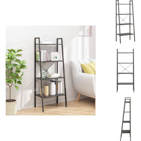 Étagère sur pied 4 niveaux Noir 56x35x140 cm - Bibliothèque - Étagère - Meuble De Rangement - Rangement Vertical - Mobilier Intérieur (1/5)