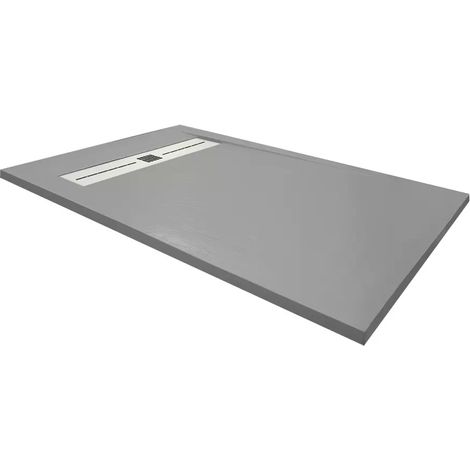 Receveur de douche en résine extra plat à poser 80x160cm - ciment - ARHUS