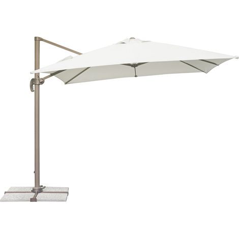 Ombrellone da Giardino Decentrato in Alluminio 3X3m con Maniglione Vorghini Handle Ecrù