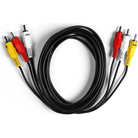 Ekon ECV3RCA30MM cable de vídeo compuesto 3 m RCA Negro