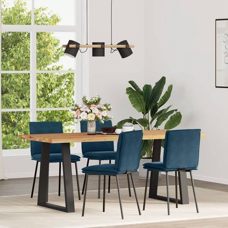 Esszimmerstühle 4 Stk. Blau Samt