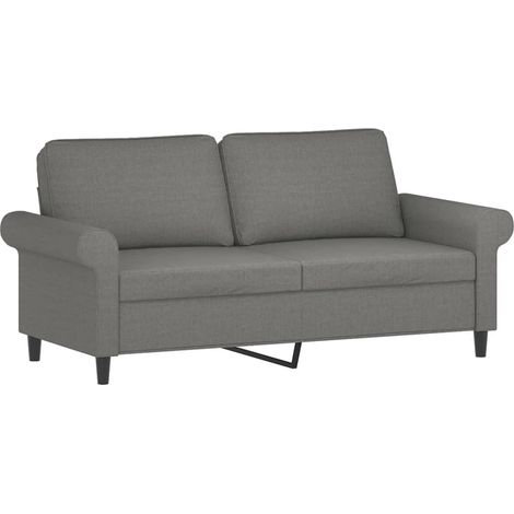 Canapé à 2 places Gris foncé 140 cm Tissu vidaXL (1/5)