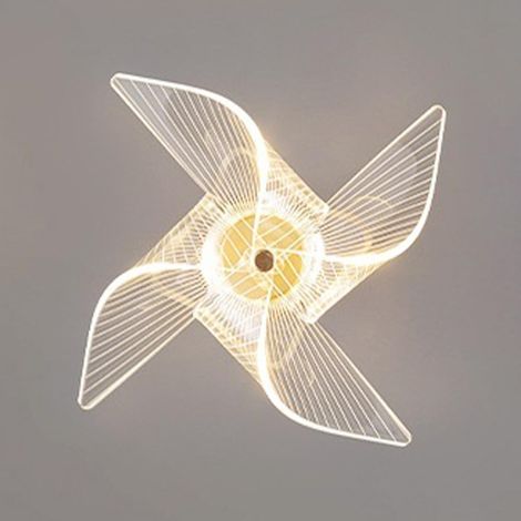Applique murale de chevet, applique murale en métal doré avec abat-jour en acrylique, applique murale moulin à vent, appliques murales d'éclairage décoratif pour chambre d'enfant, plafonniers LED mode (1/5)