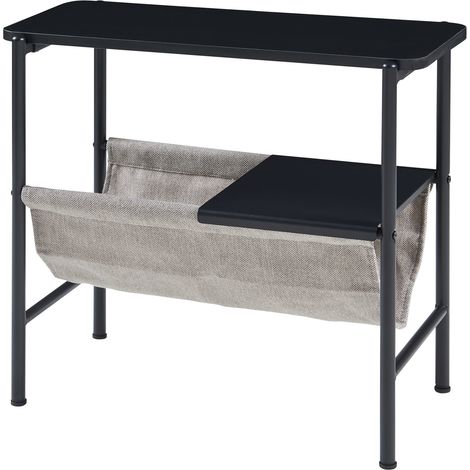 Tavolino con portariviste 60 x 28 x 53 cm nero/grigio 030010957