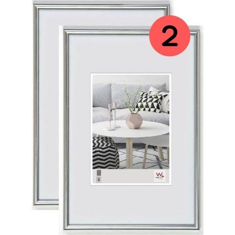 Cadre photo Argent 20 x 30 cm Double Pack, Cadre en plastique Galeria KS030HD (1/5)
